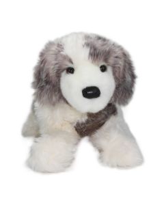Douglas Toys Pyrenäenberghund Kuscheltier River, weiß-grau, liegend, 48 cm groß.