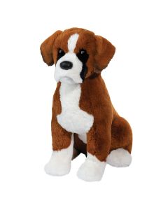 Kuscheltier Boxer Hund braun wei&szlig; sitzend Chance DLux 41 cm gro&szlig;