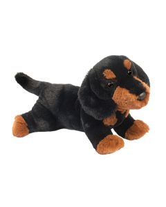  Kuscheltier Dackel Dottie von Douglas Cuddle Toys mit sehr weichem Plüschfell in der Farbkomi Schwarz und Braun,