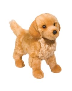 Golden Retriever Kuscheltier Hund King von Douglas Cuddle Toys in stehender K&ouml;rperhaltung mit realistisch aussehendem Pl&uuml;schfell in Gold.