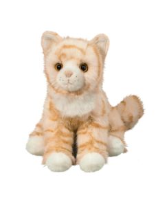 Sitzende Kuscheltier Katze Adele von Douglas Cuddle Toys  mit orange-gestreiften Plüschfell.