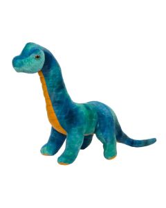 Pl&uuml;schtier Langhals Dinosauriere gr&uuml;n-blau meliert mit orangefarbener Brust.