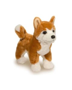 Douglas Toys Kuscheltier Shiba Inu hund Dunham mit braun-weißem Fell.