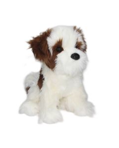  Douglas Cuddle Toys Kuscheltier Shih Tzu Terrier Farren braun-wei&szlig;, sitende Haltung.