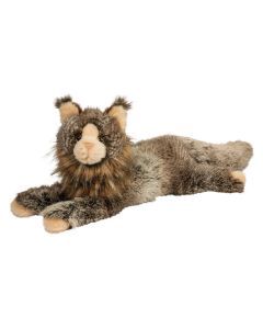 liegende Kuscheltier Maine Coon Katze in Braun