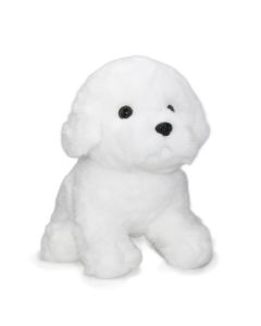 Malteser Kuscheltier Hund in Wei&szlig; von Uni-Toys in sitzender Haltung.