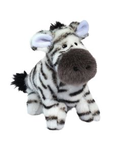 Kleines Stofftier Zebra mit typischem Fellmuster und grauer Schnauze