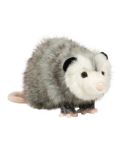 Opossum Kuscheltier Ozzy von Douglas Cuddle Toys mit grau-gesprenkeltem Plüschfell.
