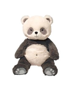 Kuscheltier Panda Bär aus Plüsch in der Farbkombi Grau und Weiß, sitzende Pose.