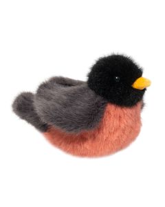 Kuscheltier Rotkehlchen Melody von Douglas Cuddle Toys in der Farbkombi Rot, Schwarz und Grau.