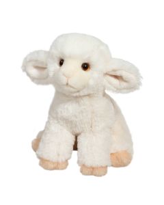 Plüschtier Lamm Dollie Mini Soft von Douglas Cuddle Toys aus weißem Plüsch in sitzender Pose.