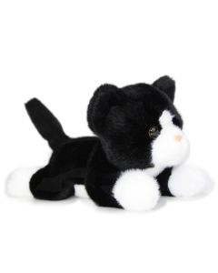 Kuscheltier Katze schwarz weiß klein weich 20 cm