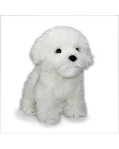 Stofftier Hund in Weiß der Rasse Malteser