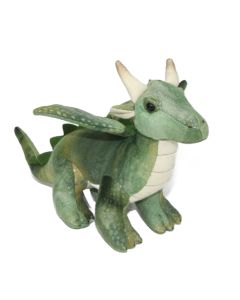 Kleiner Stofftier Drache in Grün von Uni-Toys, 26 cm lang.