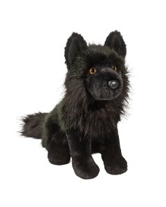 Kuscheltier Wolf Vilkas schwarz sitzend 28 cm