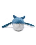 Wal Kuscheltier in blau mit kleinem Baby-Wal, 75 cm groß von Les Déglingos.